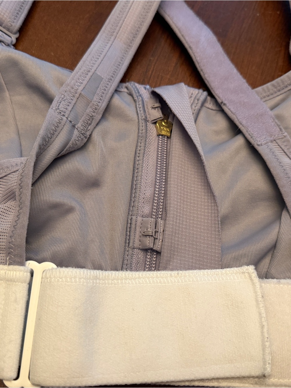 SHEFIT Lavender Front-Zip Sports Bra with Cream Band - Picture 7 of 10